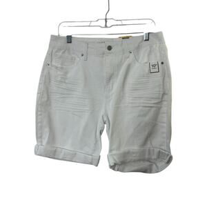 Denim & Co Dark Rinse Distressed Cut Off Denim Jean Shorts Women's Sz 12